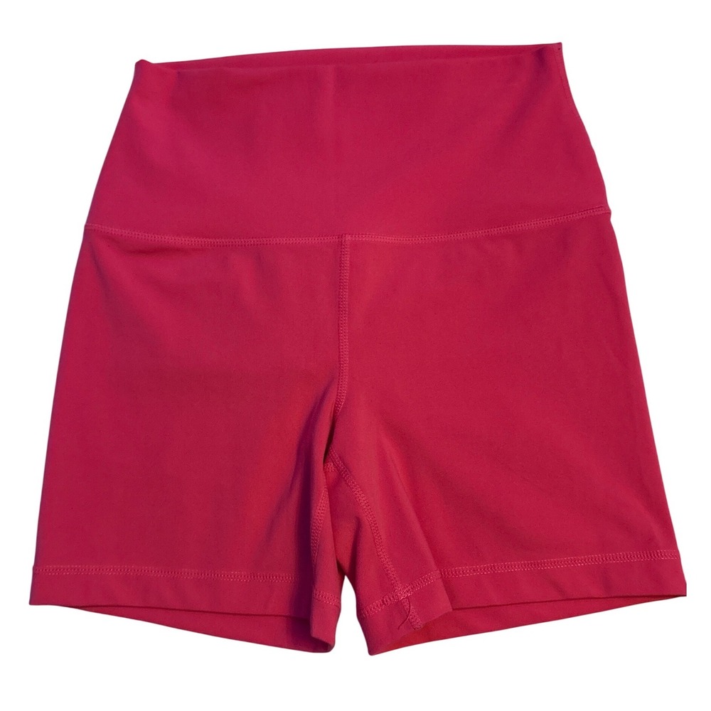 Yogalicious Lux Booty Boost High Waist Ruched Biker Shorts Pink S
